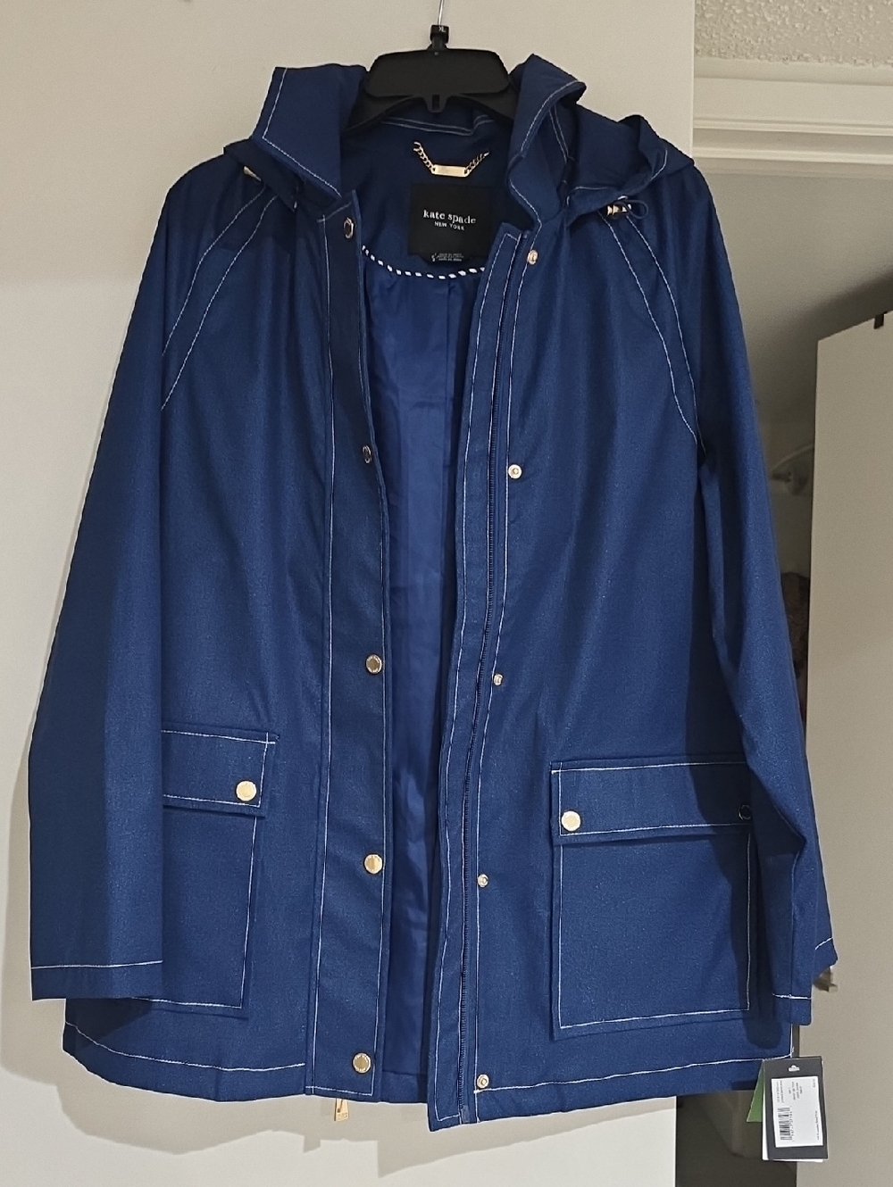 kate spade Royal Blue Hooded Rain Jacket